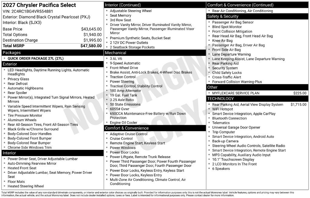 New 2027 Chrysler Pacifica Select FWD image 6
