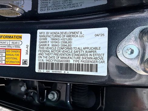 Certified 2025 Honda Accord SE image 14