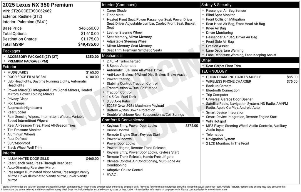 Used 2025 Lexus NX 350 AWD w/ Accessory Package (2T) image 11