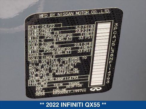 Used 2022 INFINITI QX55 Sensory w/ Lighting Package AWD/4WD image 23