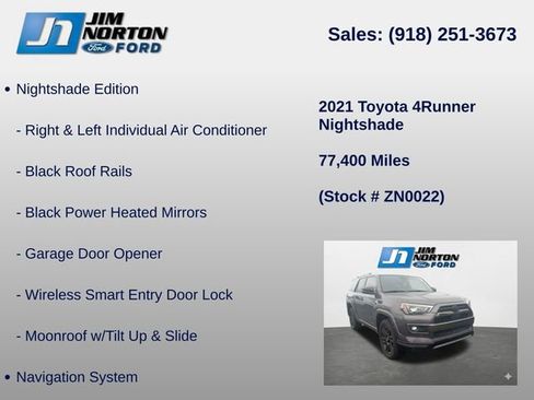 Used 2021 Toyota 4Runner Nightshade AWD/4WD image 8