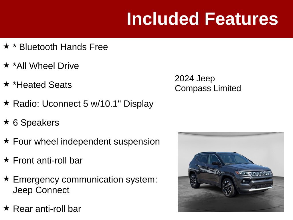 Used 2024 Jeep Compass Limited AWD/4WD image 3