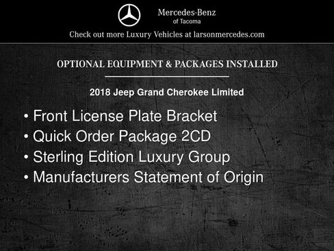 Used 2018 Jeep Grand Cherokee Limited RWD image 2