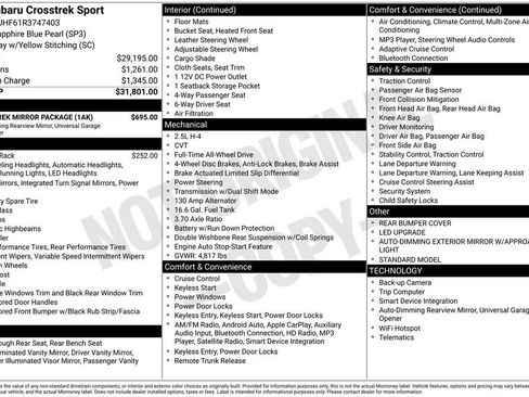Certified 2024 Subaru Crosstrek 2.5i Sport w/ Crosstrek Mirror Package image 6
