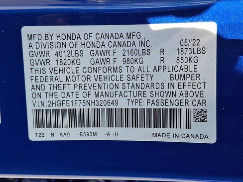 Used 2022 Honda Civic EX image 27