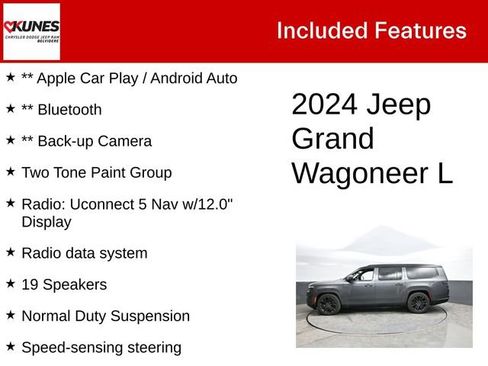 Used 2024 Jeep Grand Wagoneer L Series II w/ Quick Order Packagew 28T image 3
