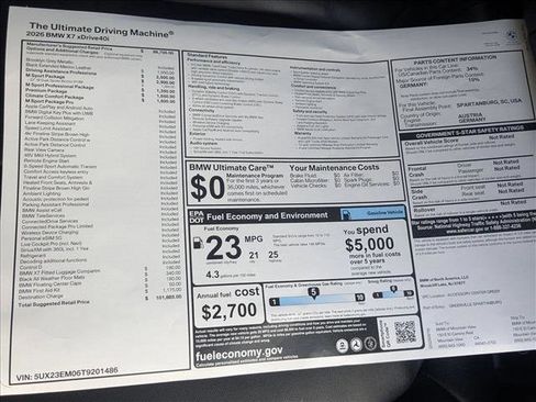 New 2026 BMW X7 xDrive40i w/ M Sport Package image 19