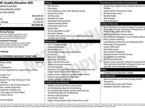 Used 2025 GMC Acadia Elevation image 7