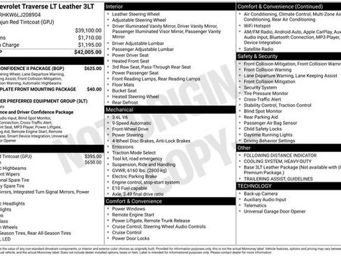 Used 2020 Chevrolet Traverse LT w/ Driver Confidence II Package image 2