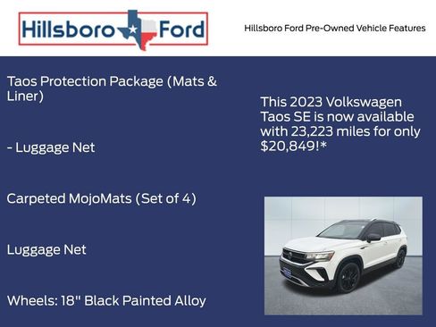 Used 2023 Volkswagen Taos SE w/ Panoramic Sunroof Package image 6