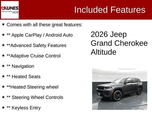 New 2026 Jeep Grand Cherokee Altitude AWD/4WD image 4