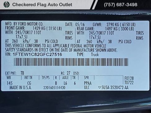 Used 2016 Ford F150 XL w/ Equipment Group 101A Mid RWD image 20