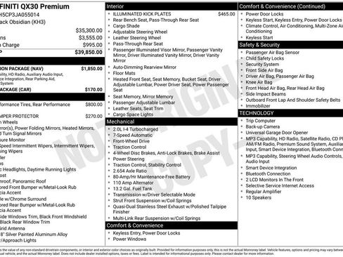 Used 2018 INFINITI QX30 Premium w/ Navigation Package FWD image 2