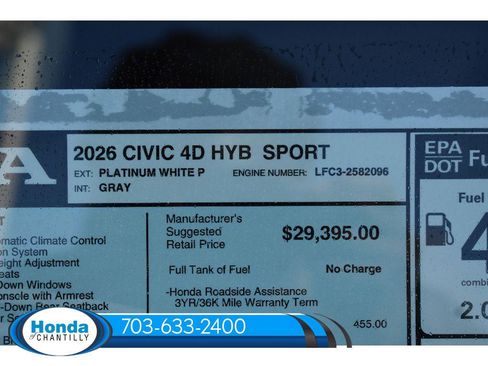 New 2026 Honda Civic Sport image 37