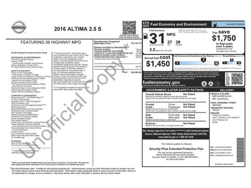Used 2016 Nissan Altima 2.5 S w/ Power Driver Seat Package image 2
