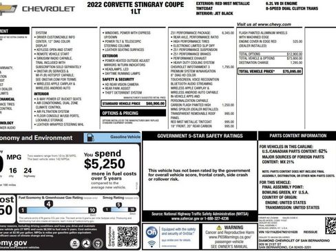 Used 2022 Chevrolet Corvette Stingray Coupe w/ Z51 Performance Package image 13