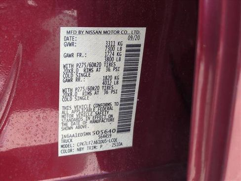 Used 2021 Nissan Titan Platinum Reserve w/ Moonroof Package image 15