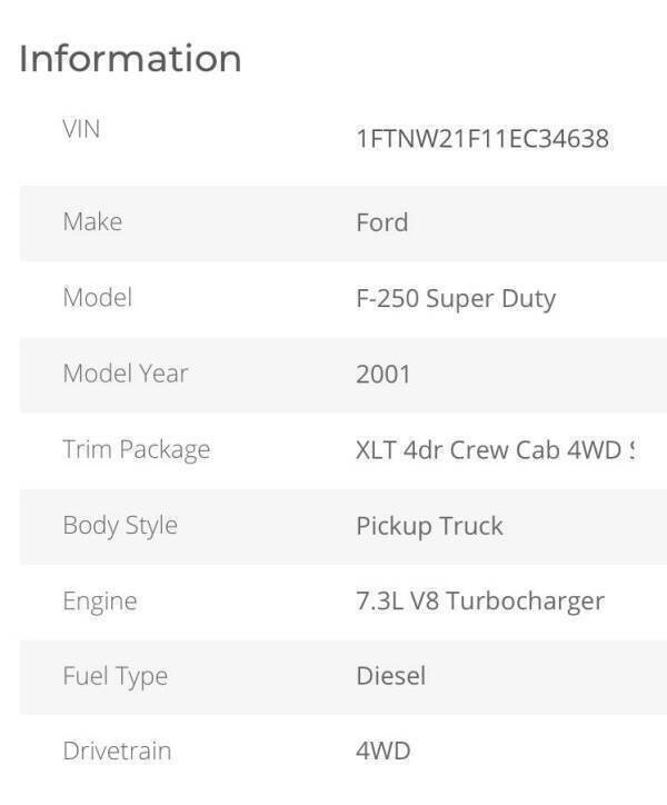 Used 2001 Ford F250 XLT AWD/4WD image 12