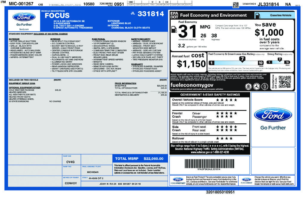 Used 2018 Ford Focus SE w/ Cold Weather Package FWD image 34