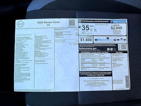 New 2025 Nissan Versa SV w/ Trunk Package image 21