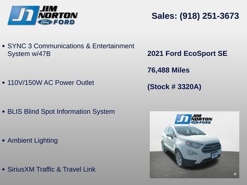 Used 2021 Ford EcoSport SE w/ SE Convenience Package FWD image 14