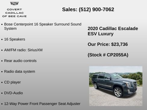 Used 2020 Cadillac Escalade ESV Luxury RWD image 24