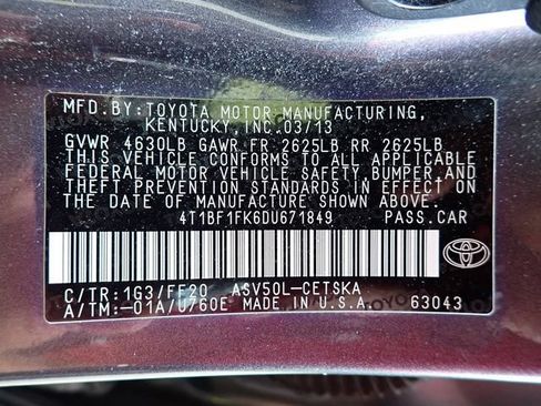 Used 2013 Toyota Camry SE FWD image 13