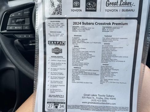 Certified 2024 Subaru Crosstrek 2.0i Premium AWD/4WD image 27