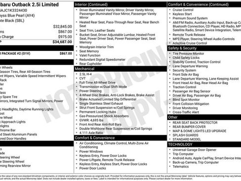 Used 2019 Subaru Outback 2.5i Limited w/ Popular Package #2 image 40
