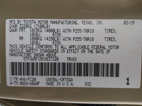 Used 2019 Toyota Tundra SR5 w/ SR5 Upgrade Package AWD/4WD image 33