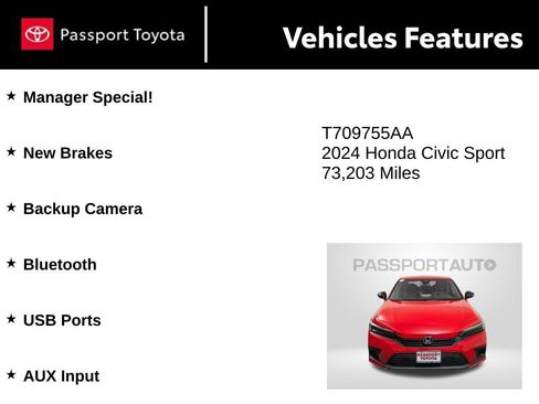 Used 2024 Honda Civic Sport image 9
