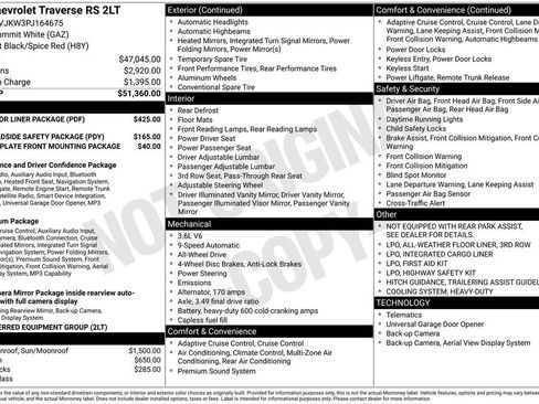 Used 2023 Chevrolet Traverse RS w/ LPO, Floor Liner Package AWD/4WD image 12