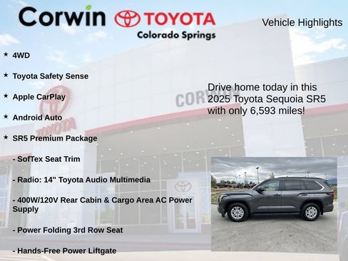 Used 2025 Toyota Sequoia SR5 w/ SR5 Premium Package AWD/4WD image 6