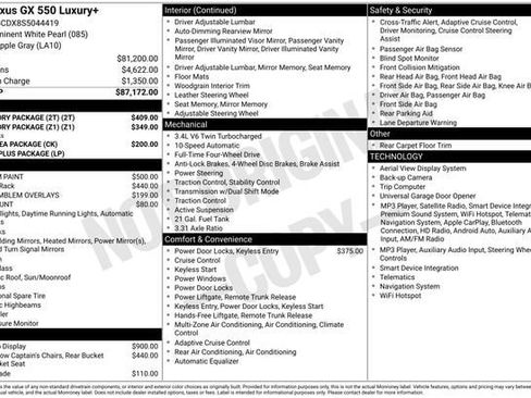Used 2025 Lexus GX 550 w/ Accessory Package (2T) AWD/4WD image 35