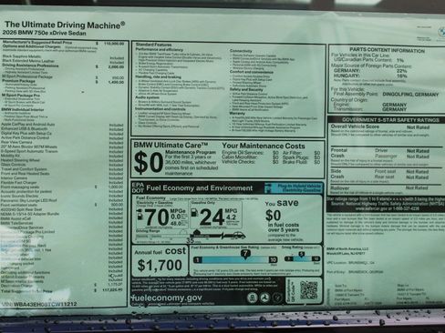 New 2026 BMW 750e xDrive image 34