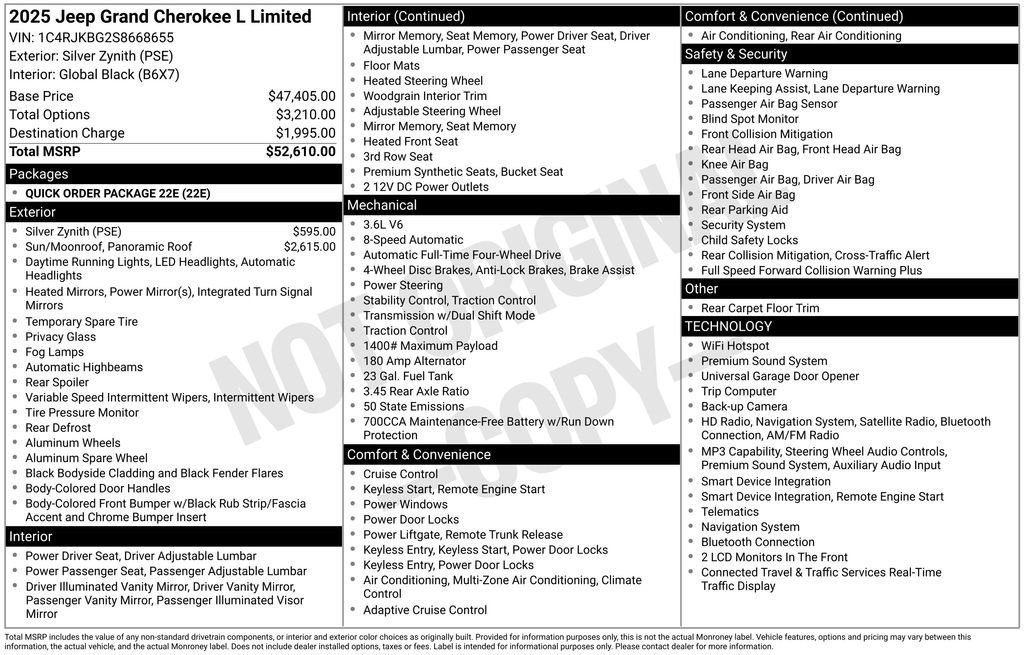 Used 2025 Jeep Grand Cherokee L Limited AWD/4WD image 44