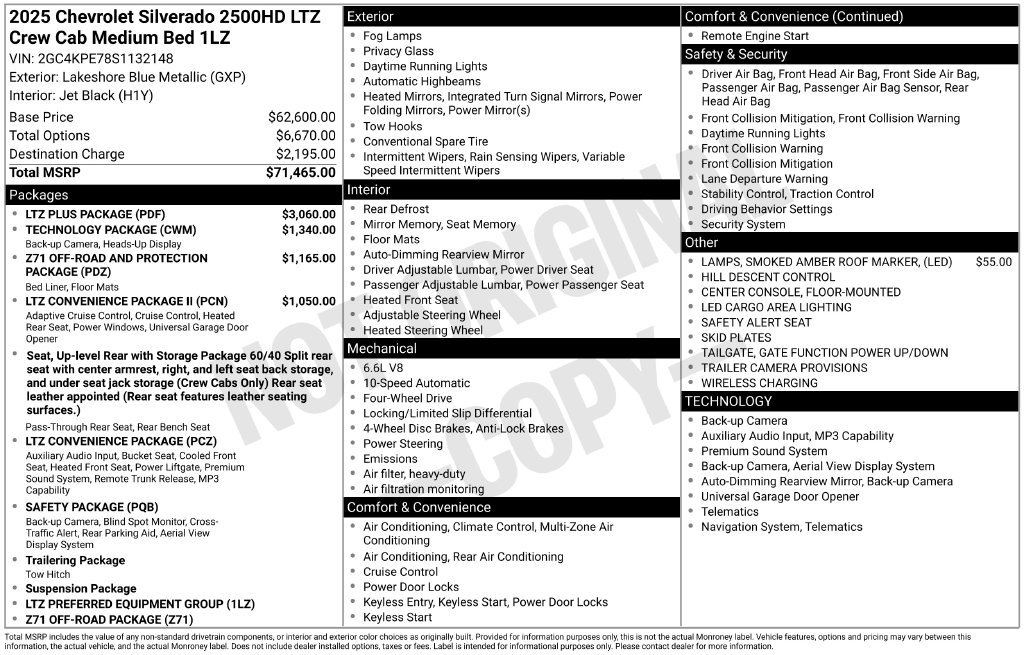 Used 2025 Chevrolet Silverado 2500 LTZ w/ LTZ Plus Package AWD/4WD image 25