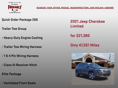 Used 2021 Jeep Cherokee Limited w/ Elite Package image 5