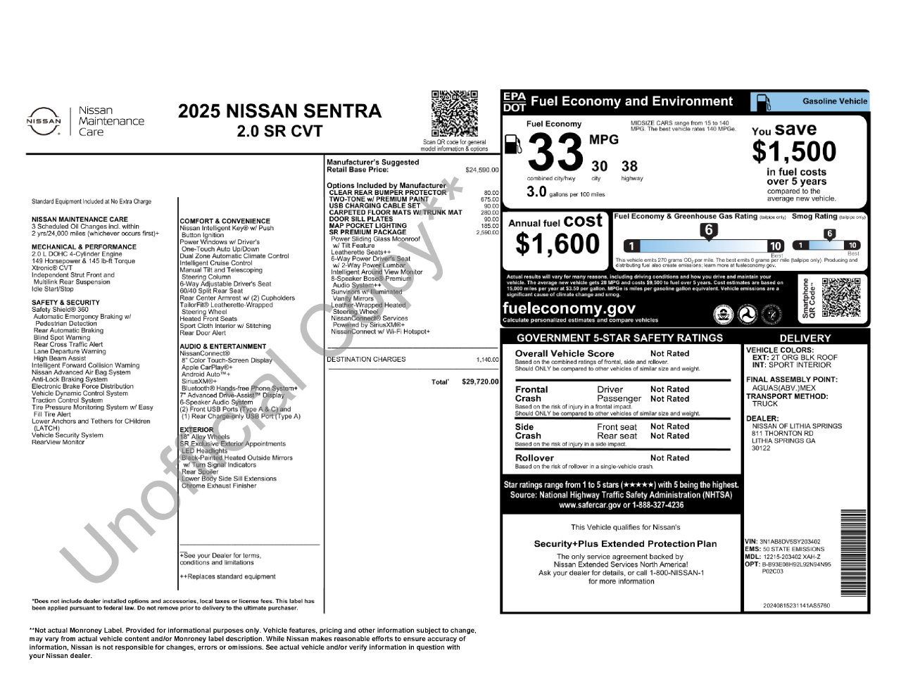 Certified 2025 Nissan Sentra SR w/ SR Premium Package FWD image 34