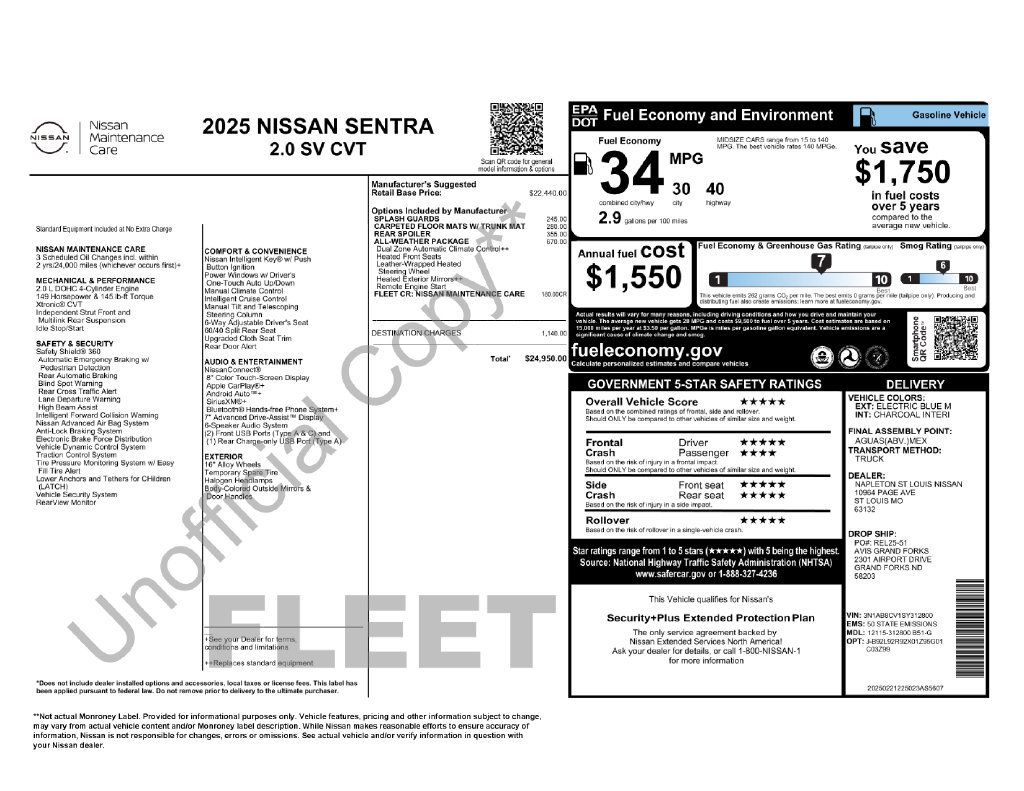 Used 2025 Nissan Sentra SV w/ All-Weather Package FWD image 41