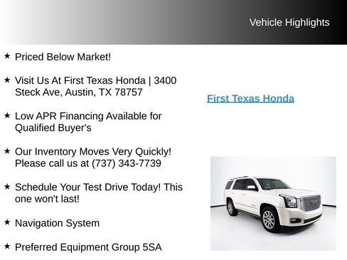 Used 2015 GMC Yukon Denali w/ Premium Package AWD/4WD image 10