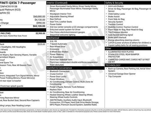 Used 2012 INFINITI QX56 2WD w/ Theater Pkg image 45
