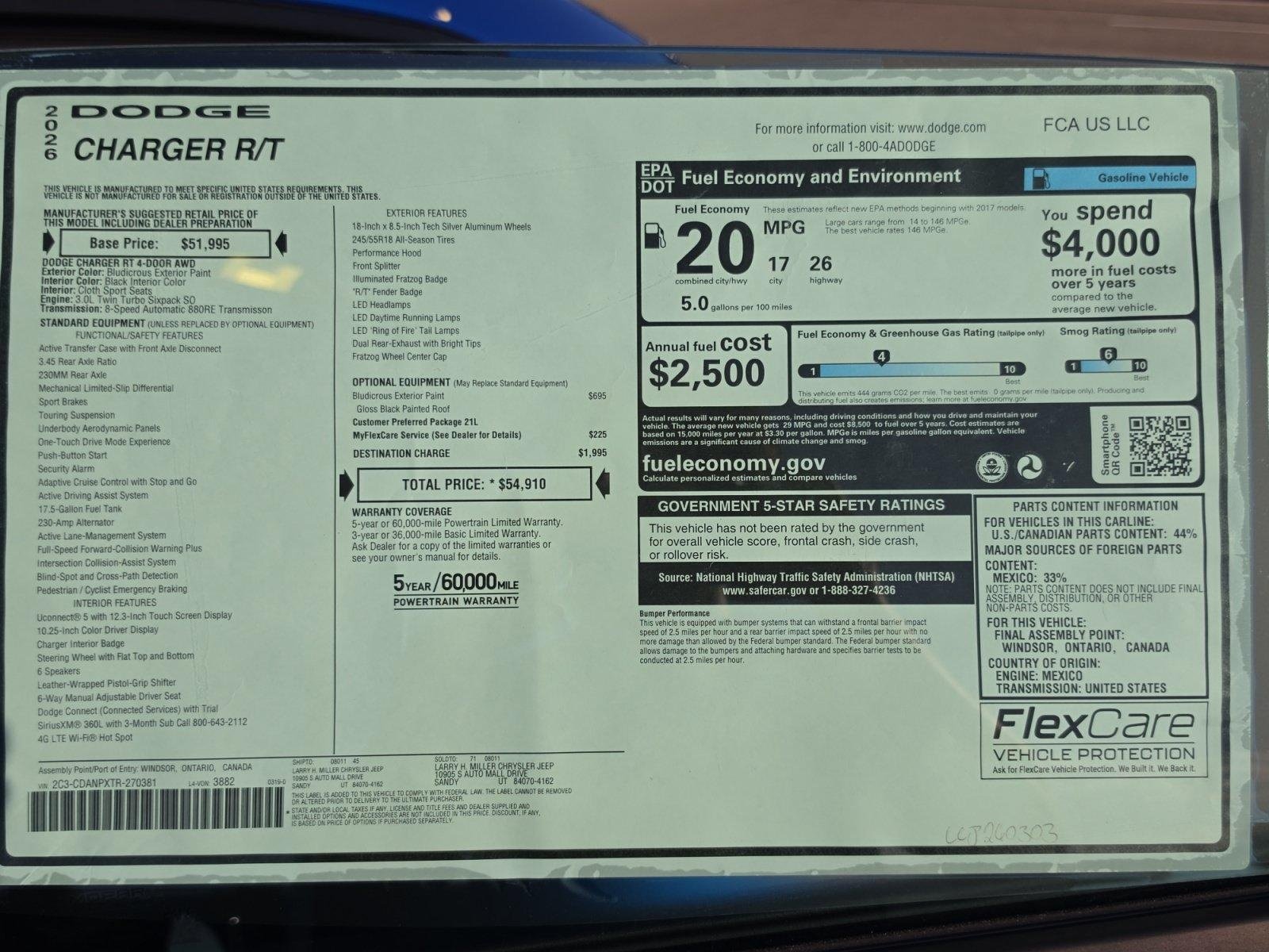 New 2026 Dodge Charger R/T AWD/4WD image 33