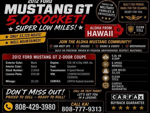 Used 2012 Ford Mustang GT RWD image 2