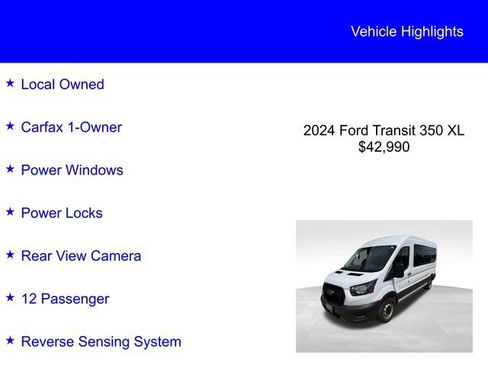 Used 2024 Ford Transit 350 XL RWD image 2
