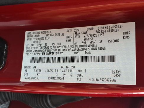 Certified 2021 Ford F150 Lariat w/ Max Trailer Tow Package AWD/4WD image 31
