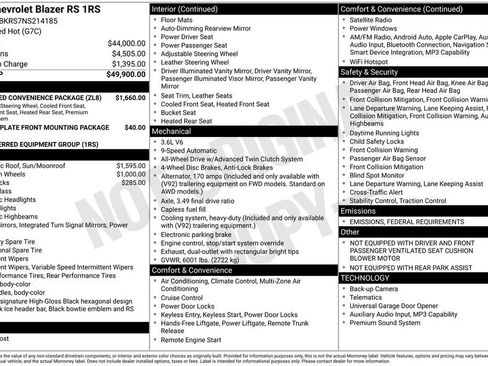 Used 2022 Chevrolet Blazer RS w/ Enhanced Convenience Package image 4