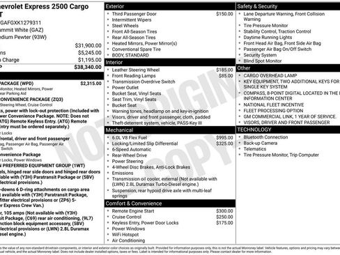 Used 2019 Chevrolet Express 2500 w/ Safety Package RWD image 17