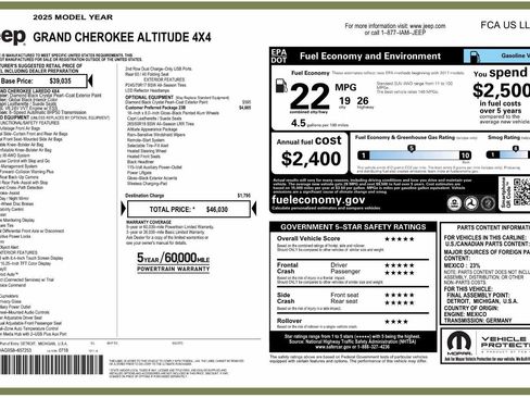 Used 2025 Jeep Grand Cherokee Altitude image 2