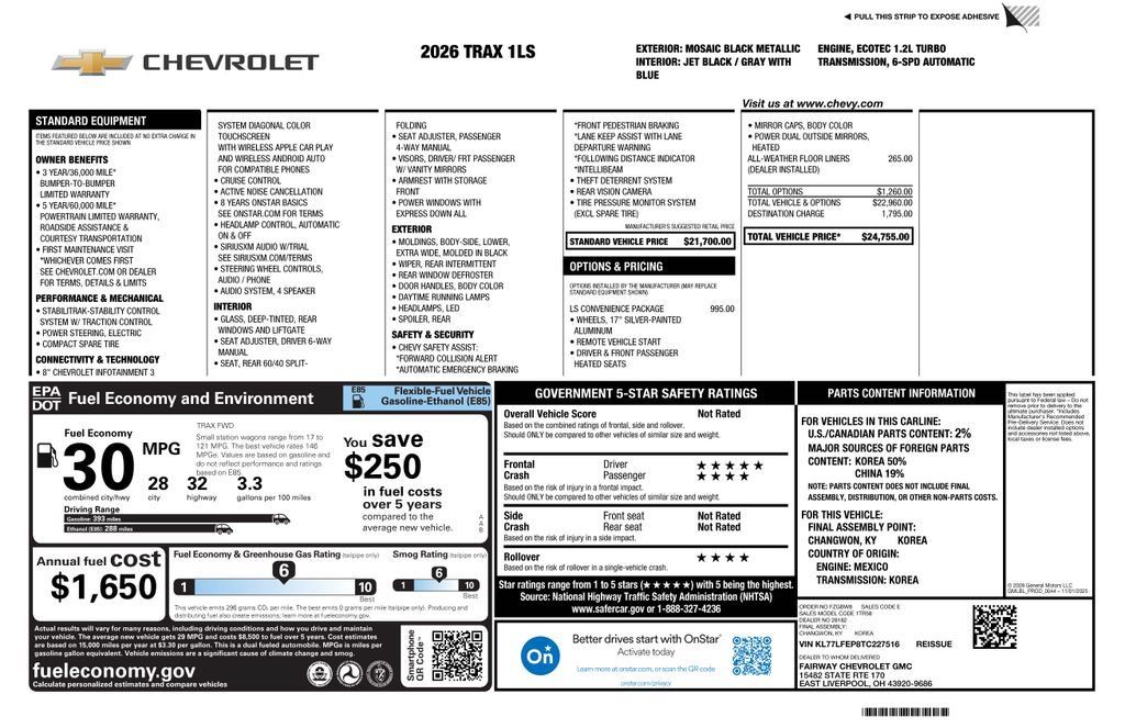 New 2026 Chevrolet Trax LS w/ LS Convenience Package FWD image 4